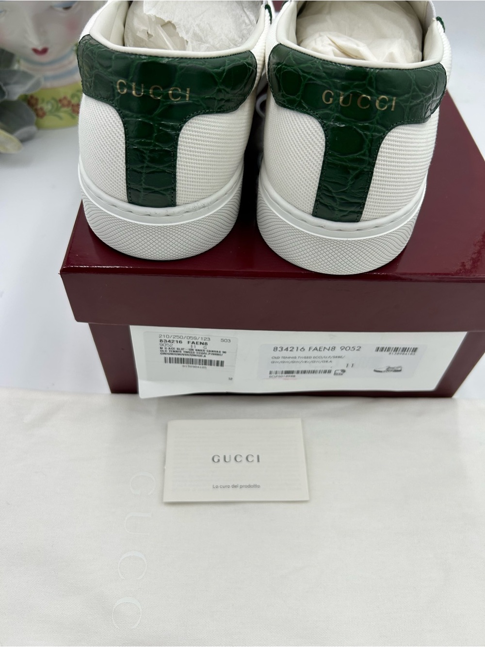 Men's Gucci ace slip on sneakers size 11 fits 12 US made in Italy - Picture 5 of 11